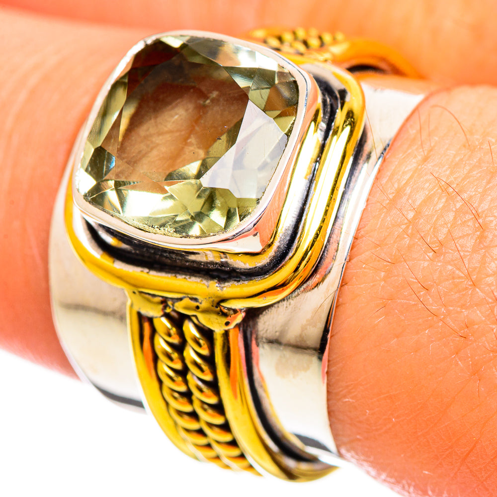 Green Amethyst Rings handcrafted by Anasilvercos - RING114166