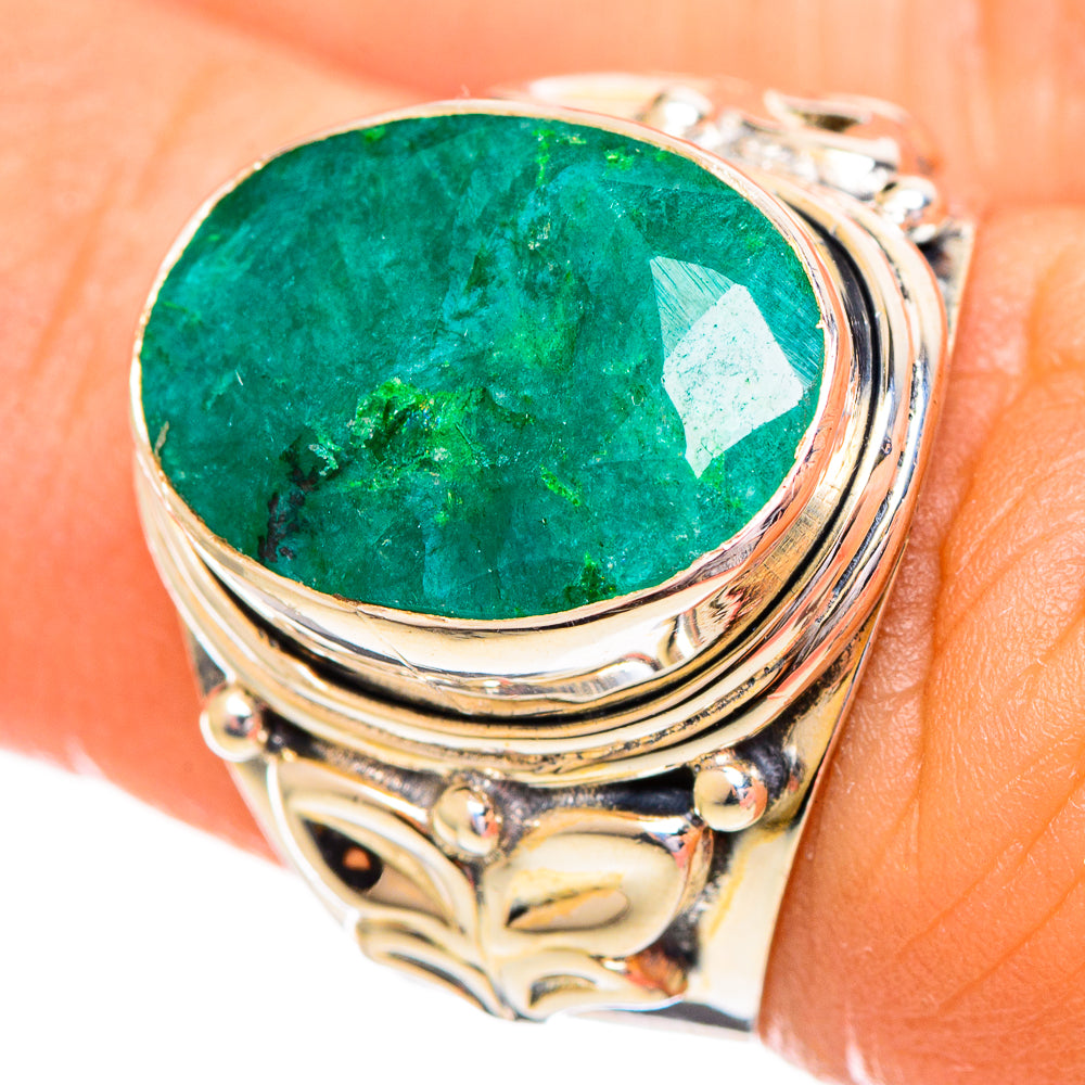 Green Sillimanite Rings handcrafted by Anasilvercos - RING114169