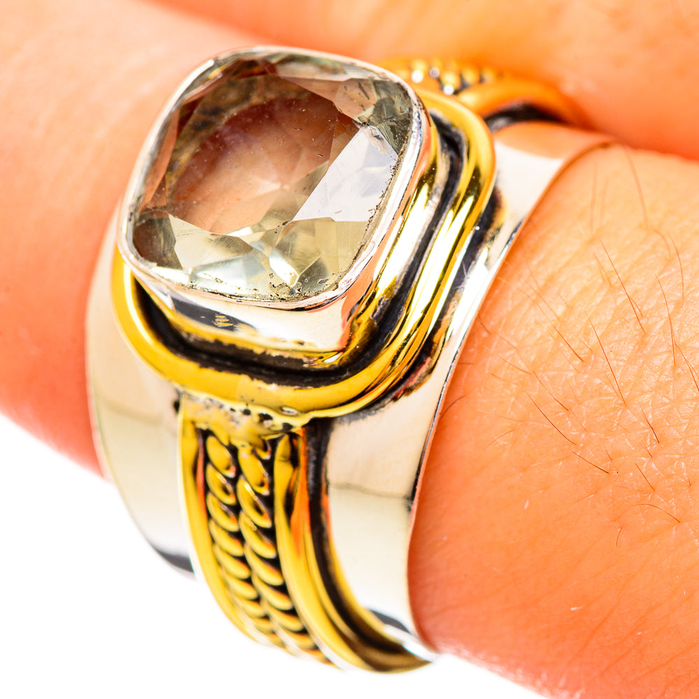Green Amethyst Rings handcrafted by Anasilvercos - RING114184