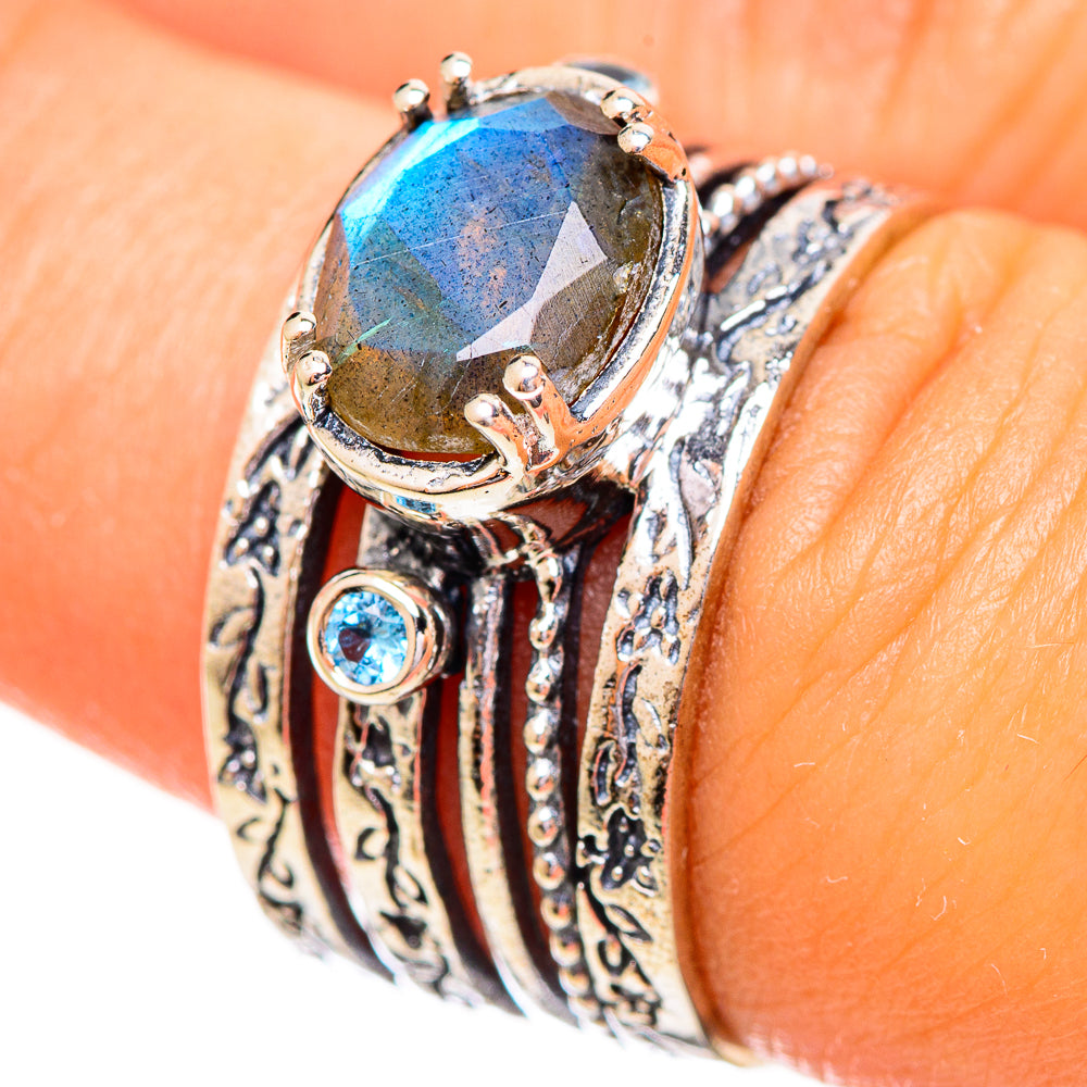 Labradorite Rings handcrafted by Anasilvercos - RING114192