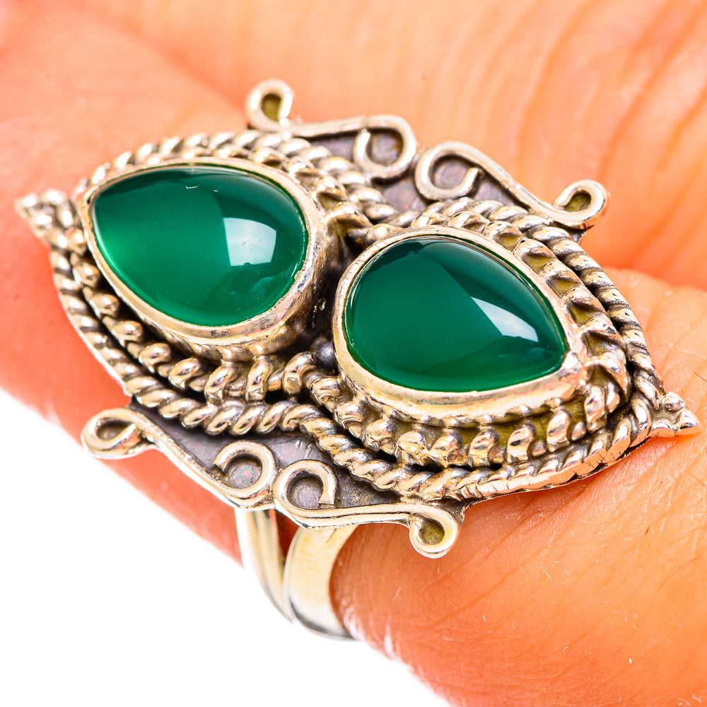 Green Onyx Rings handcrafted by Anasilvercos - RING114197
