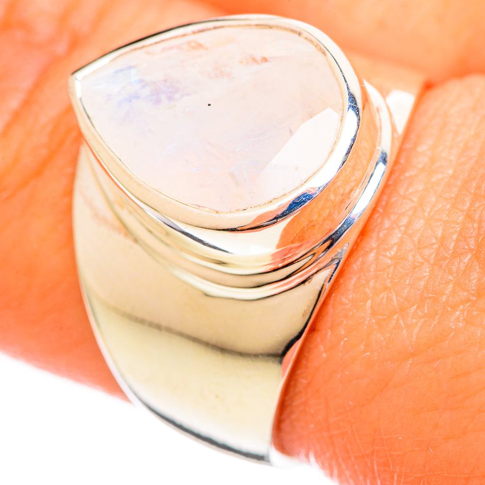 Rainbow Moonstone Rings handcrafted by Anasilvercos - RING114209