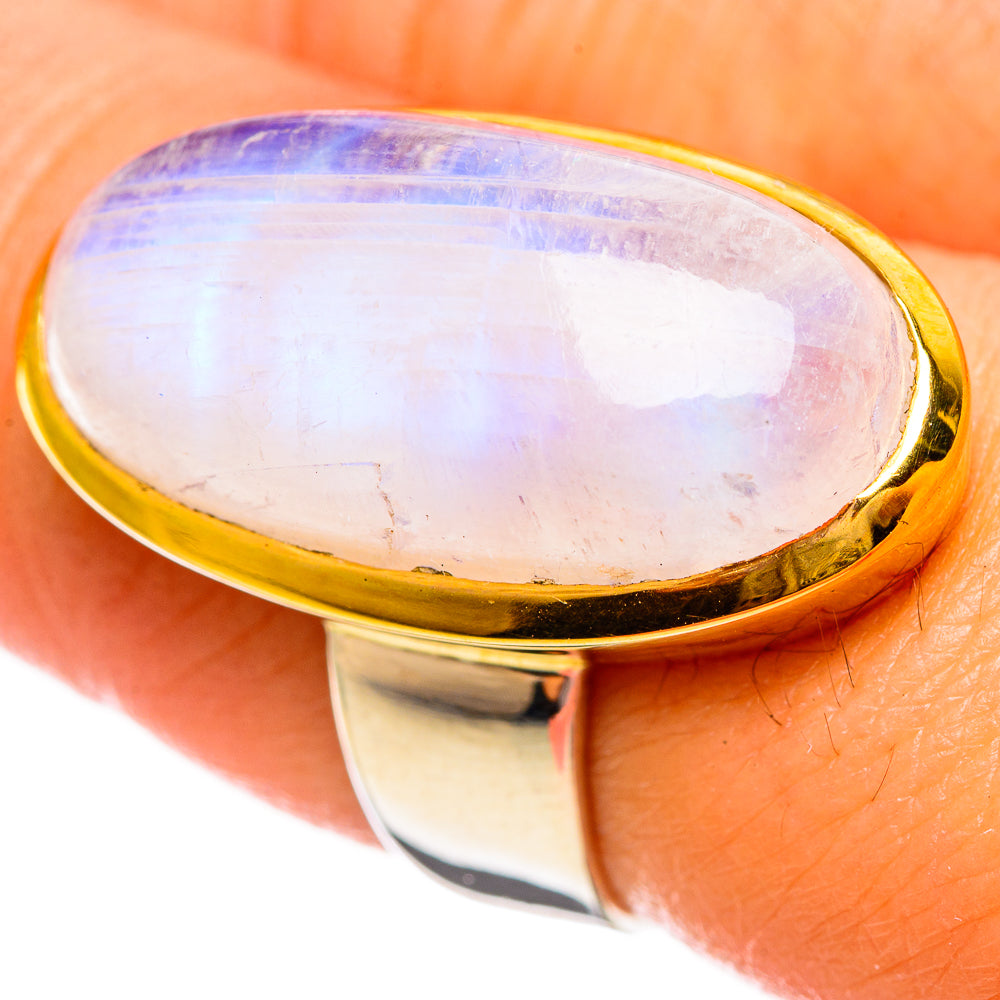 Rainbow Moonstone Rings handcrafted by Anasilvercos - RING114223