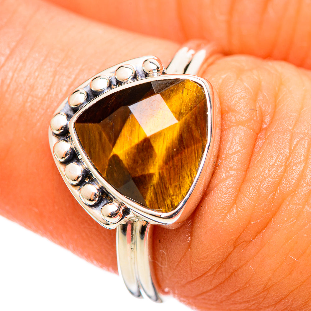 Tiger Eye Rings handcrafted by Anasilvercos - RING114252
