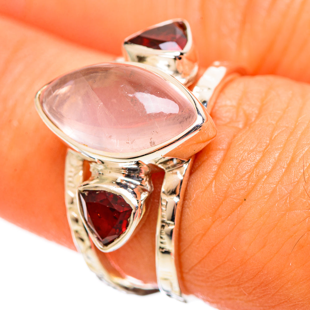 Rose Quartz Rings handcrafted by Anasilvercos - RING114279