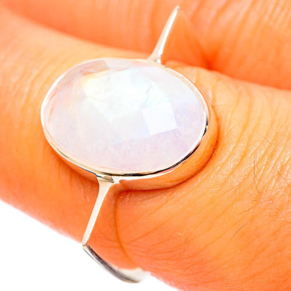 Rainbow Moonstone Rings handcrafted by Anasilvercos - RING114286
