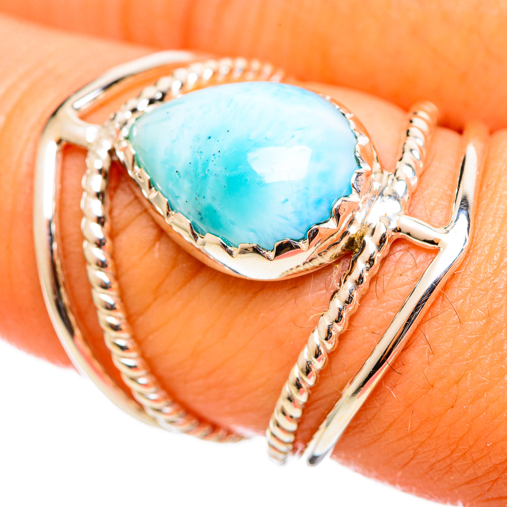 Larimar Rings handcrafted by Anasilvercos - RING114288