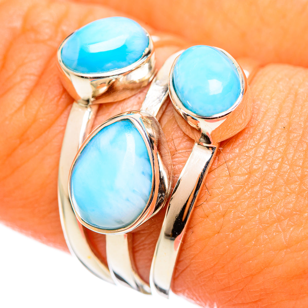 Larimar Rings handcrafted by Anasilvercos - RING114308