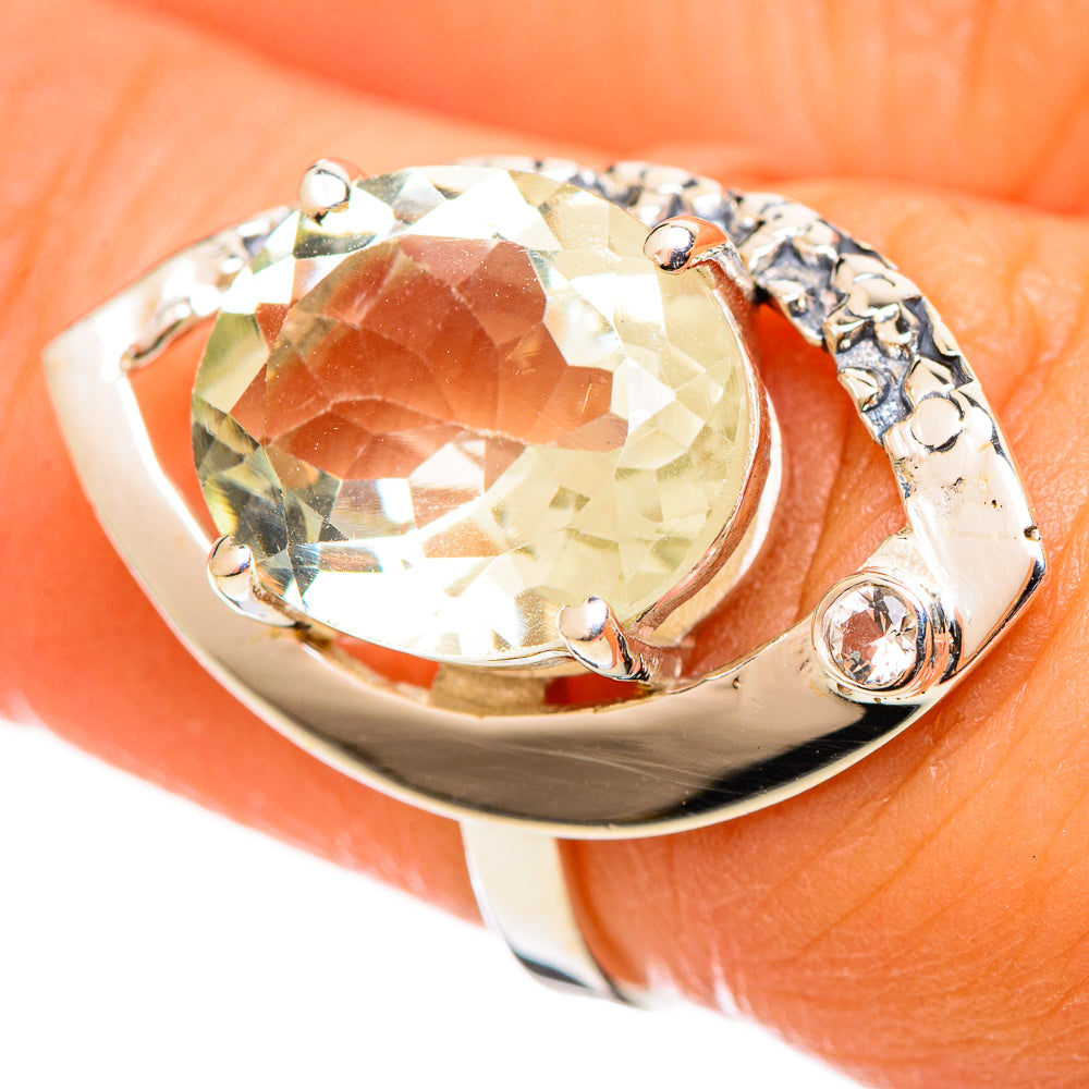 Green Amethyst Rings handcrafted by Anasilvercos - RING114310