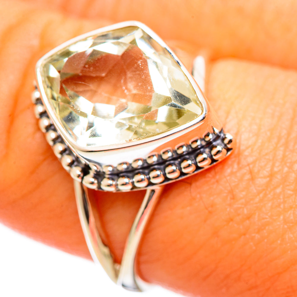 Green Amethyst Rings handcrafted by Anasilvercos - RING114341