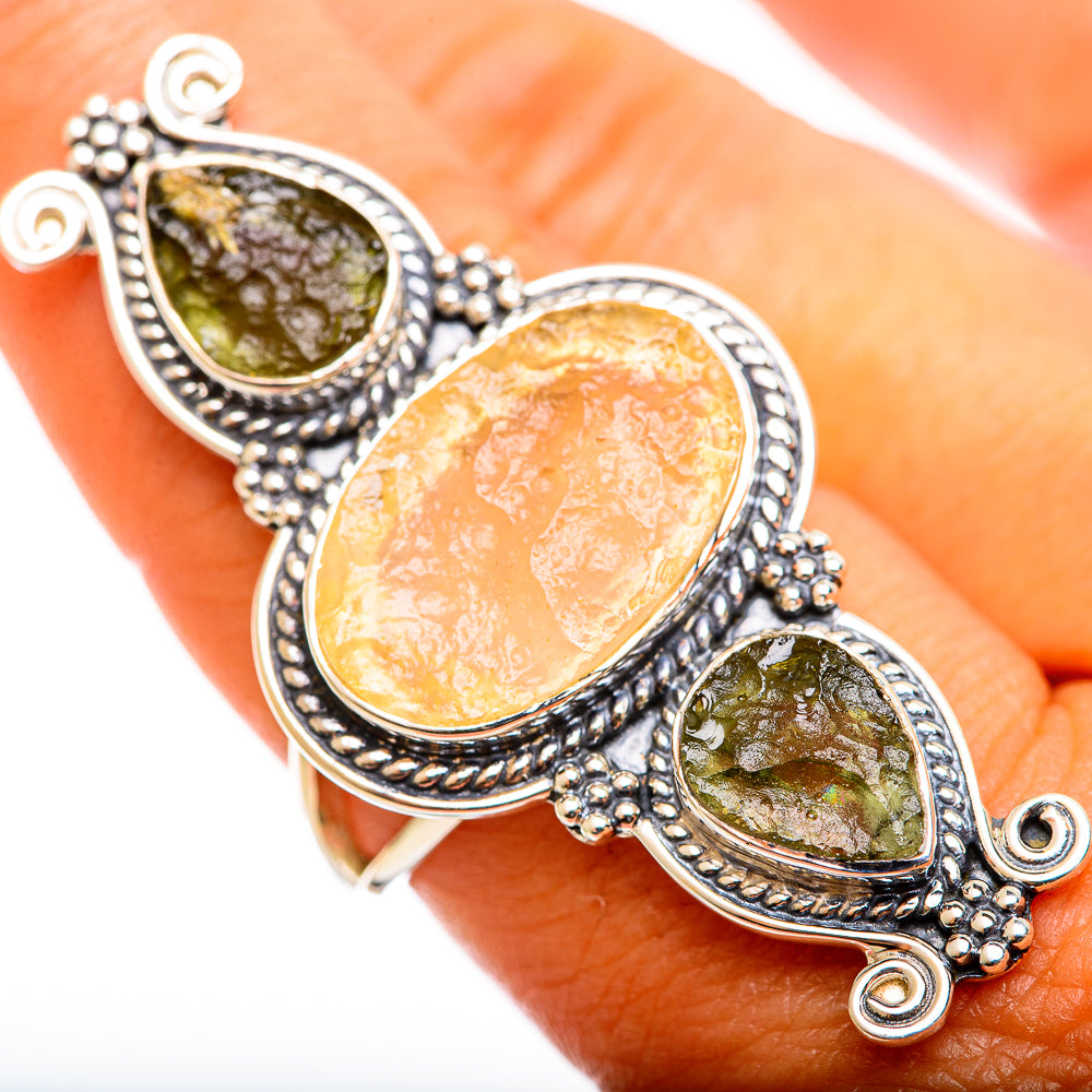 Libyan Desert Glass Rings handcrafted by Anasilvercos - RING114344