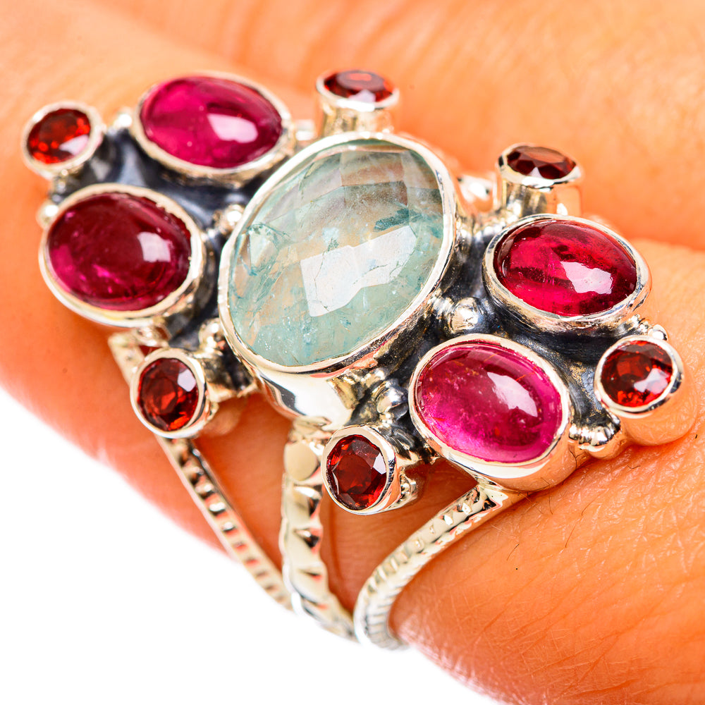 Aquamarine Rings handcrafted by Anasilvercos - RING114355
