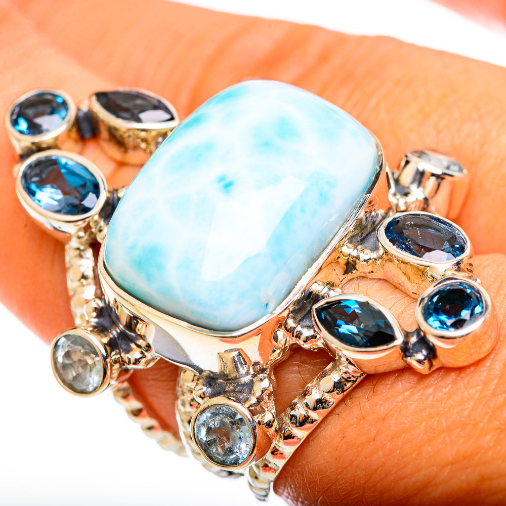 Larimar Rings handcrafted by Anasilvercos - RING114362