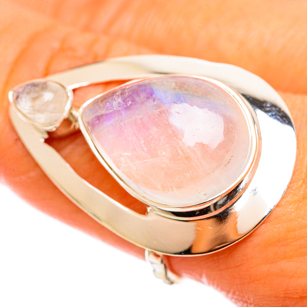 Rainbow Moonstone Rings handcrafted by Anasilvercos - RING114369