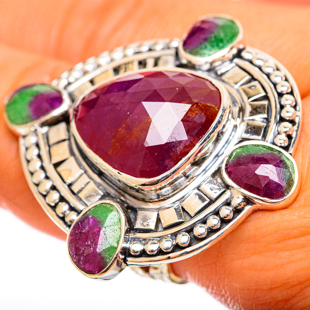 Ruby Fuchsite Rings handcrafted by Anasilvercos - RING114397