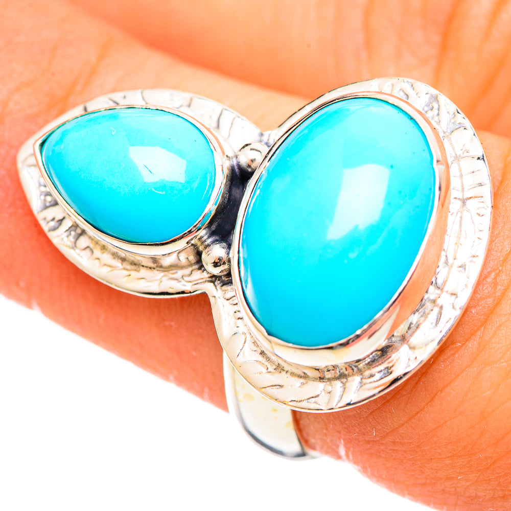 Sleeping Beauty Turquoise Rings handcrafted by Anasilvercos - RING114398
