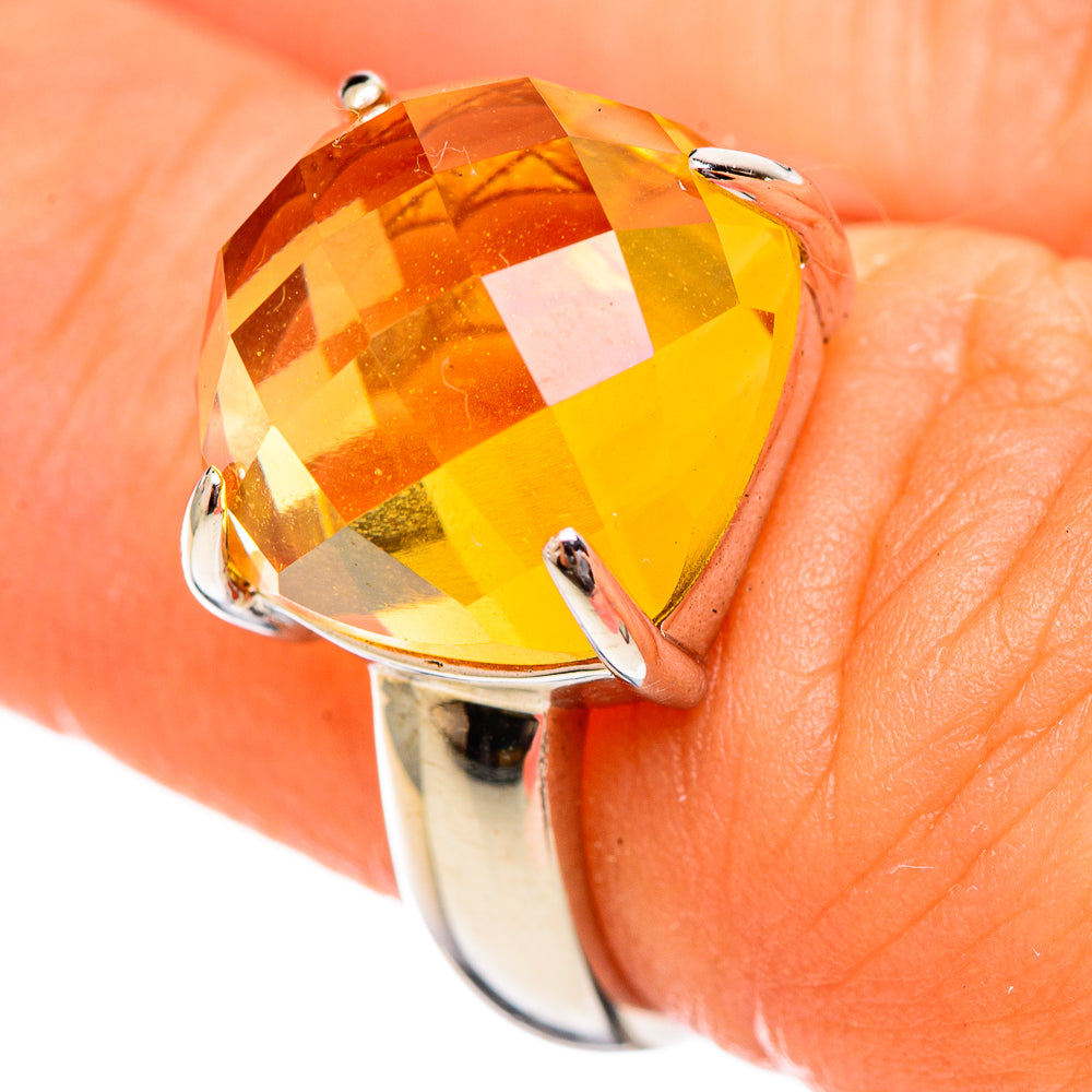 Citrine Sugarloaf Rings handcrafted by Anasilvercos - RING114405