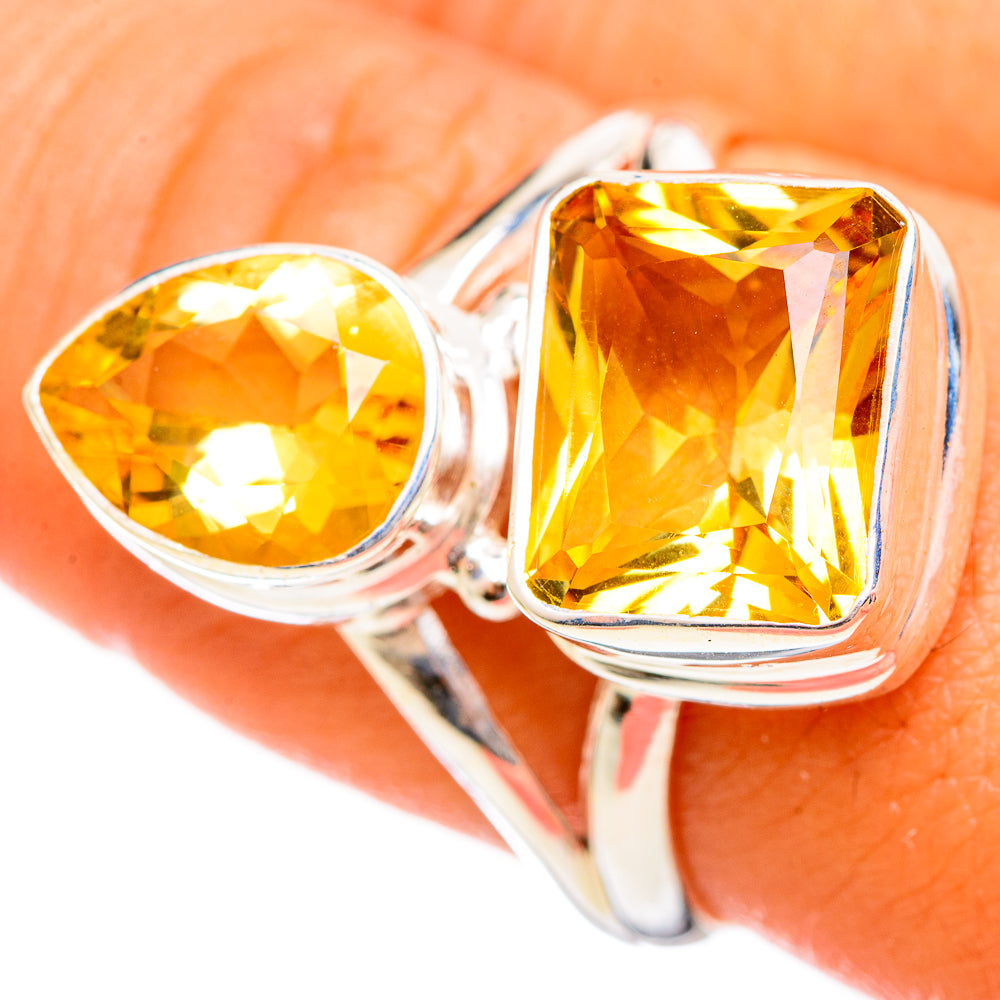 Citrine Sugarloaf Rings handcrafted by Anasilvercos - RING114406