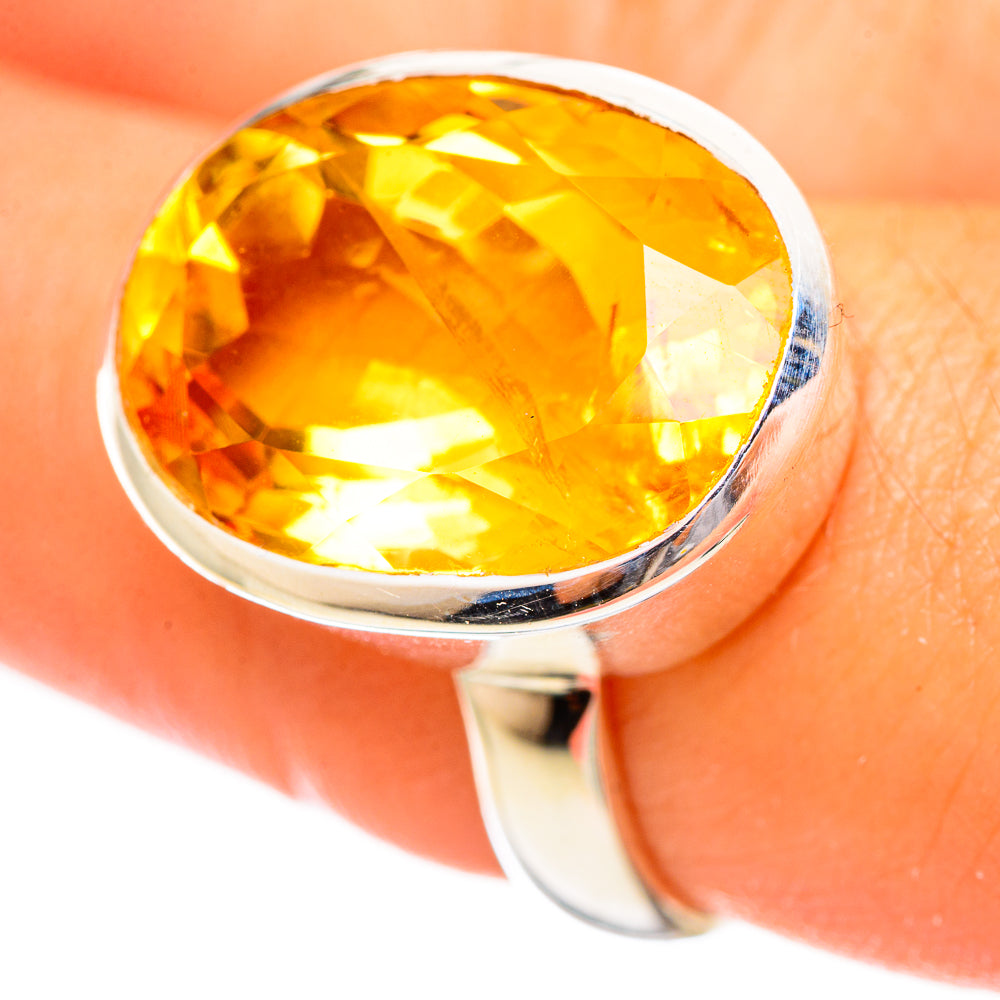 Citrine Sugarloaf Rings handcrafted by Anasilvercos - RING114408