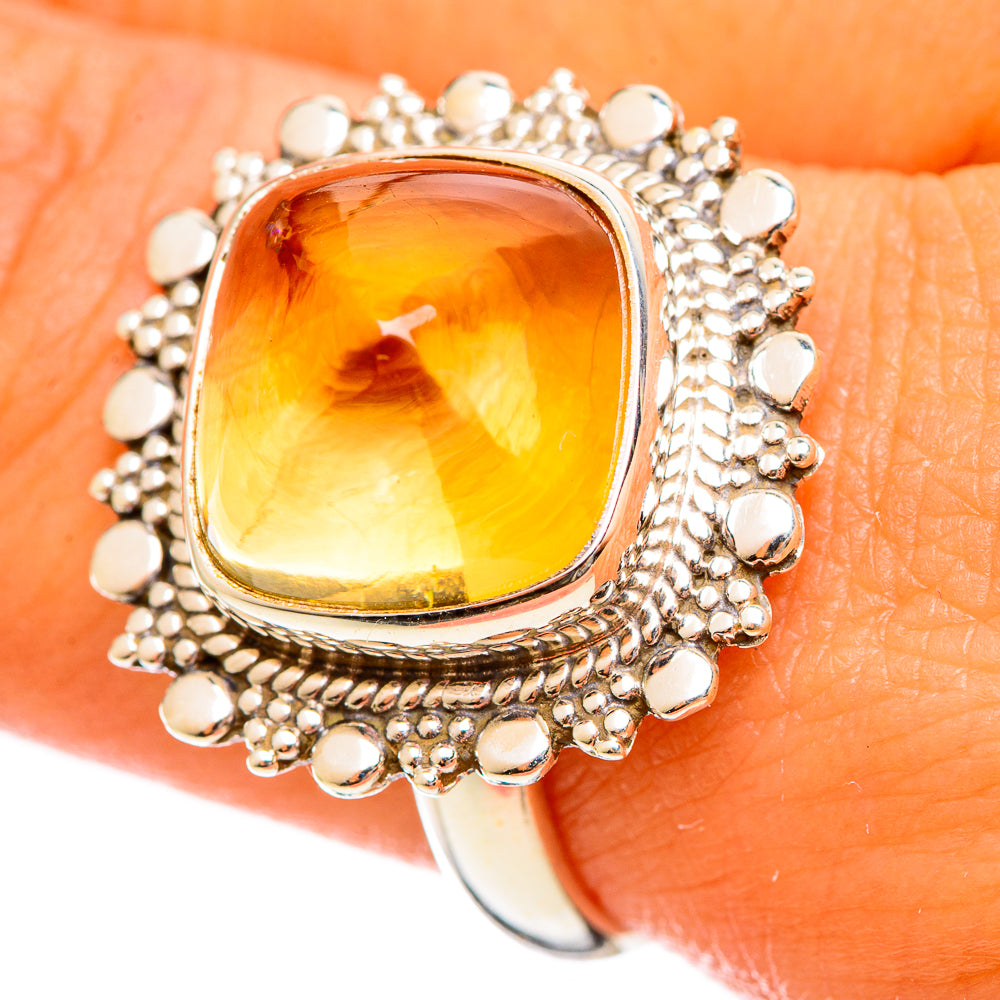 Citrine Sugarloaf Rings handcrafted by Anasilvercos - RING114409