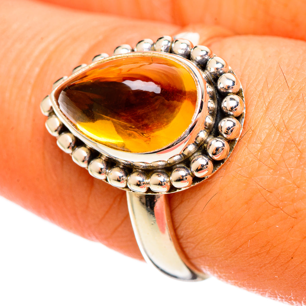 Citrine Sugarloaf Rings handcrafted by Anasilvercos - RING114410