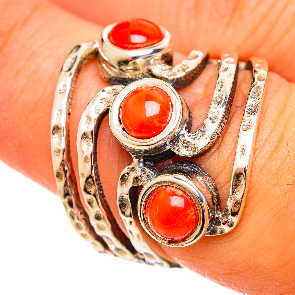 Mediterranean Red Coral Rings handcrafted by Anasilvercos - RING114415