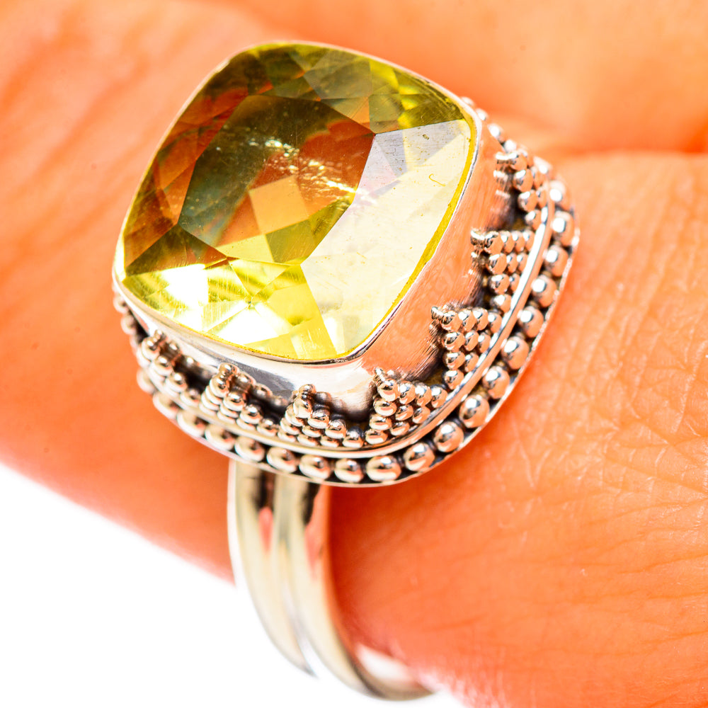 Lemon Quartz Rings handcrafted by Anasilvercos - RING114424