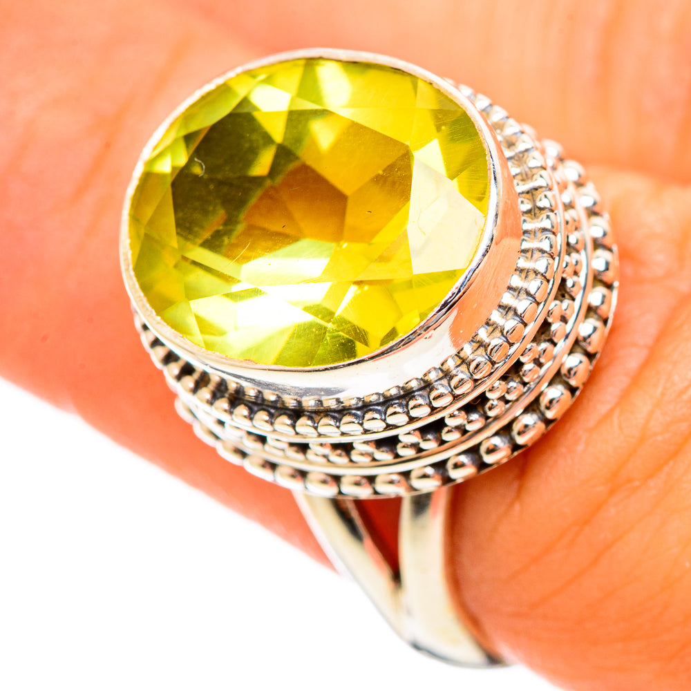 Lemon Quartz Rings handcrafted by Anasilvercos - RING114425