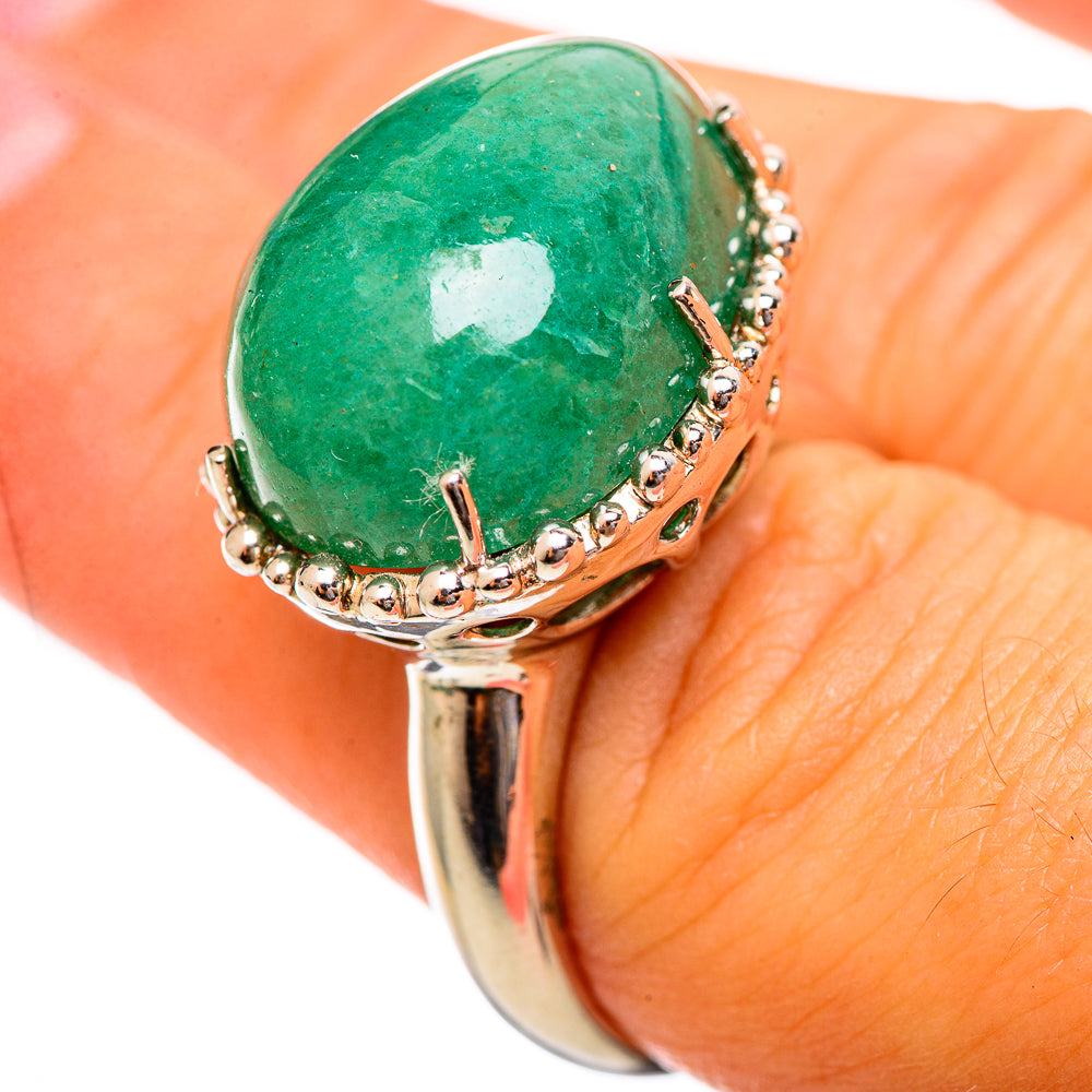 Green Aventurine Rings handcrafted by Anasilvercos - RING114430