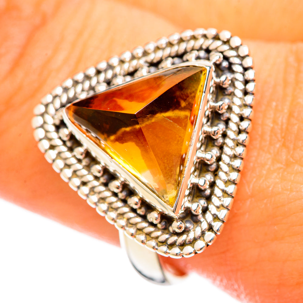 Citrine Sugarloaf Rings handcrafted by Anasilvercos - RING114434