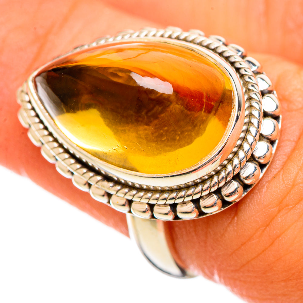 Citrine Sugarloaf Rings handcrafted by Anasilvercos - RING114435