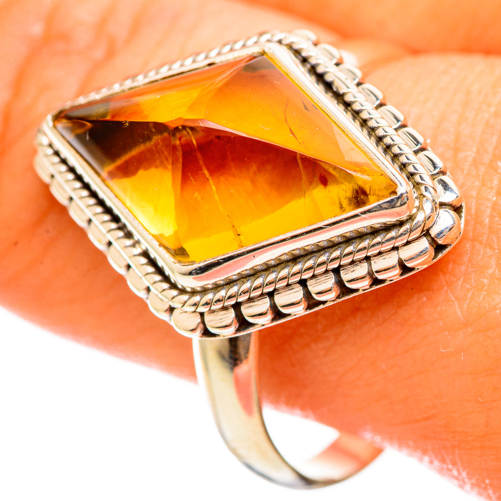 Citrine Sugarloaf Rings handcrafted by Anasilvercos - RING114437