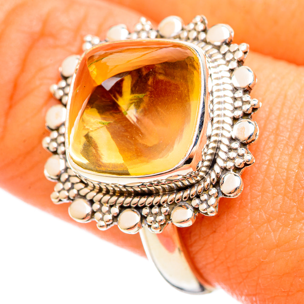 Citrine Sugarloaf Rings handcrafted by Anasilvercos - RING114439