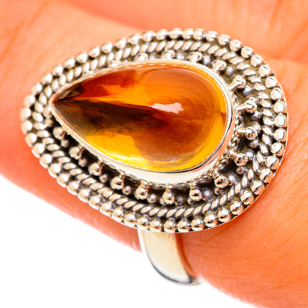 Citrine Sugarloaf Rings handcrafted by Anasilvercos - RING114440