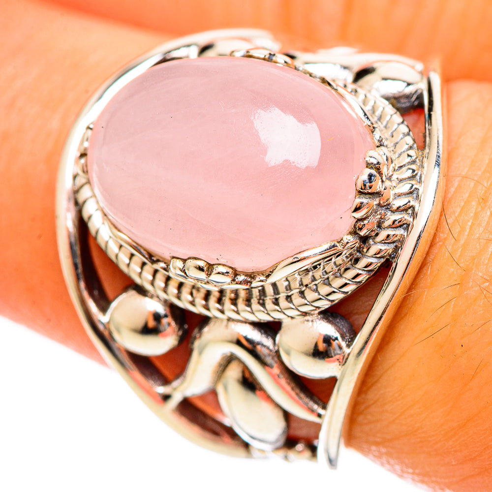 Rose Quartz Rings handcrafted by Anasilvercos - RING114442