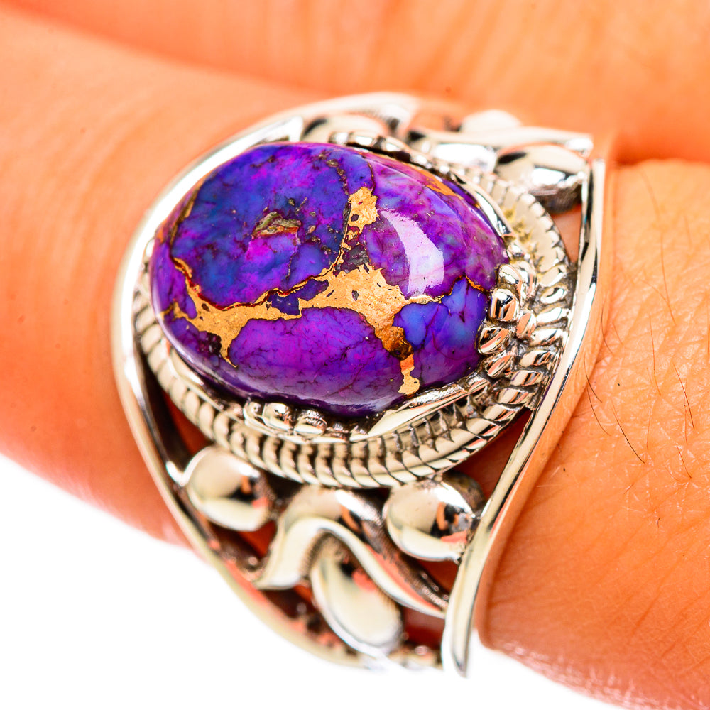 Purple Copper Composite Turquoise Rings handcrafted by Anasilvercos - RING114447