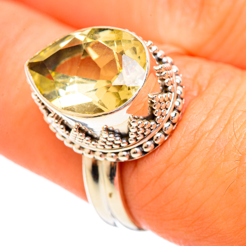 Lemon Quartz Rings handcrafted by Anasilvercos - RING114456