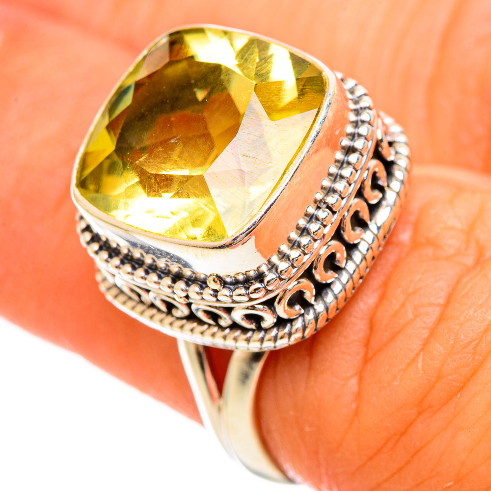 Lemon Quartz Rings handcrafted by Anasilvercos - RING114457
