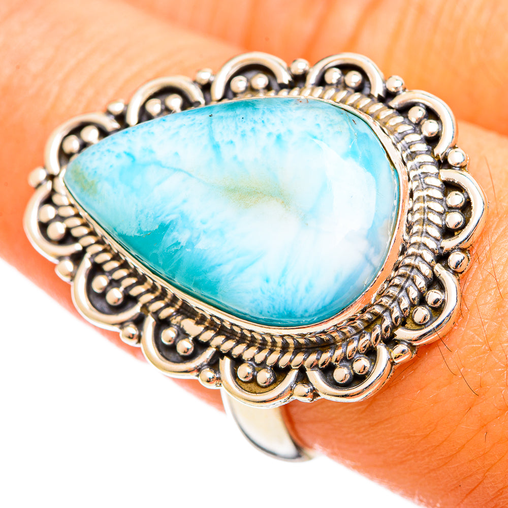 Larimar Rings handcrafted by Anasilvercos - RING114459