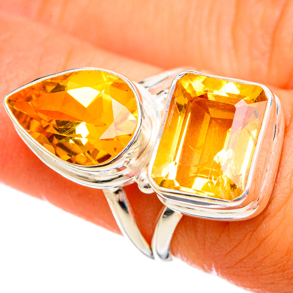 Citrine Sugarloaf Rings handcrafted by Anasilvercos - RING114467