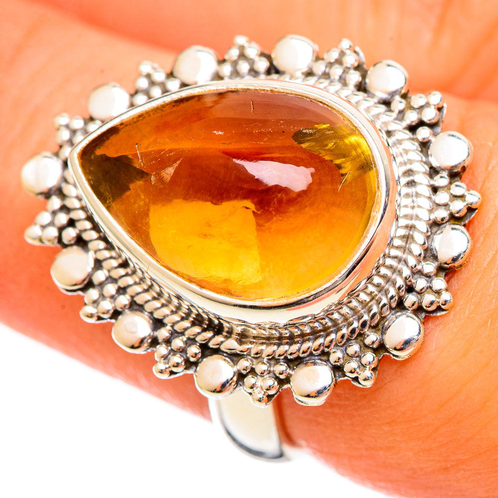 Citrine Sugarloaf Rings handcrafted by Anasilvercos - RING114471