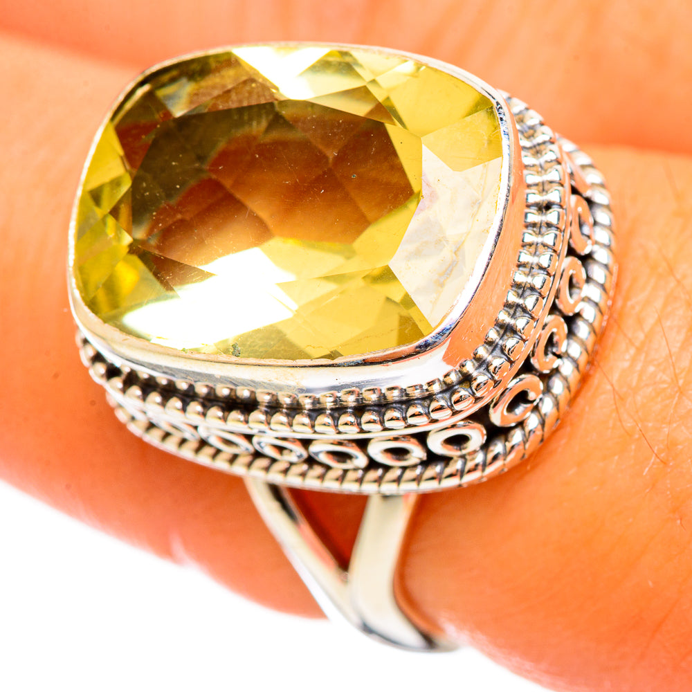 Lemon Quartz Rings handcrafted by Anasilvercos - RING114486