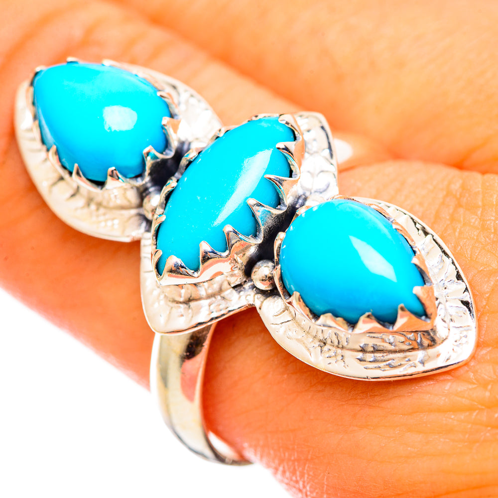 Sleeping Beauty Turquoise Rings handcrafted by Anasilvercos - RING114488
