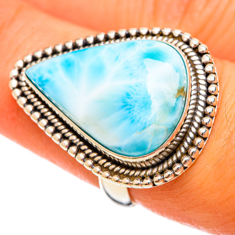 Larimar Rings handcrafted by Anasilvercos - RING114491