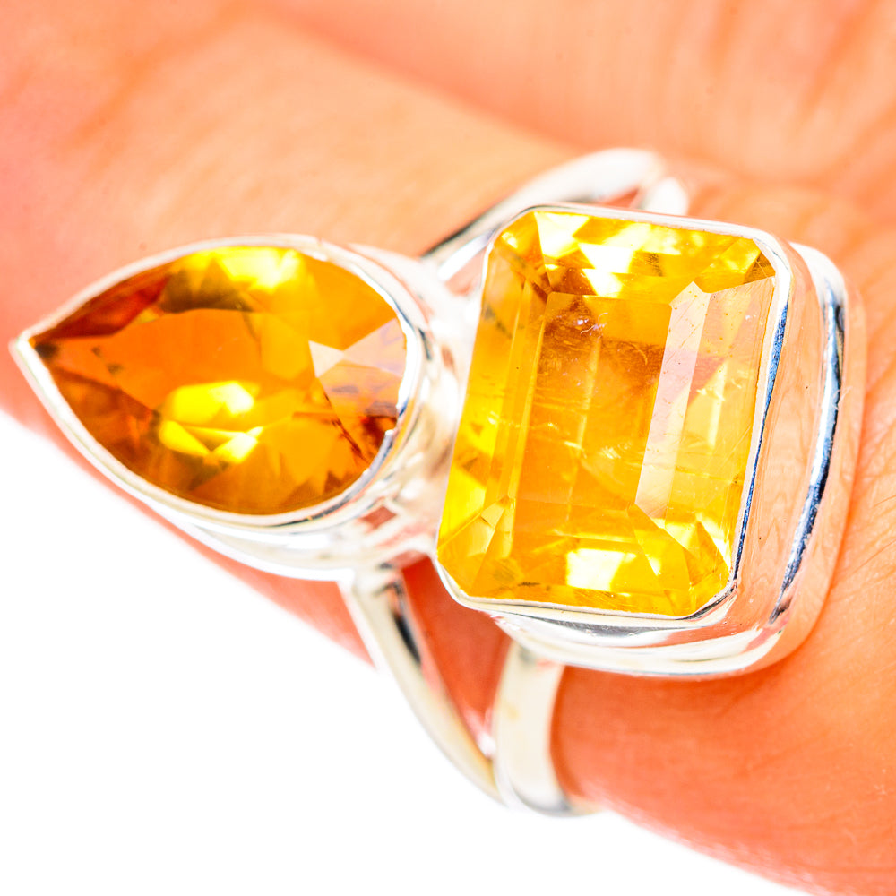 Citrine Sugarloaf Rings handcrafted by Anasilvercos - RING114498