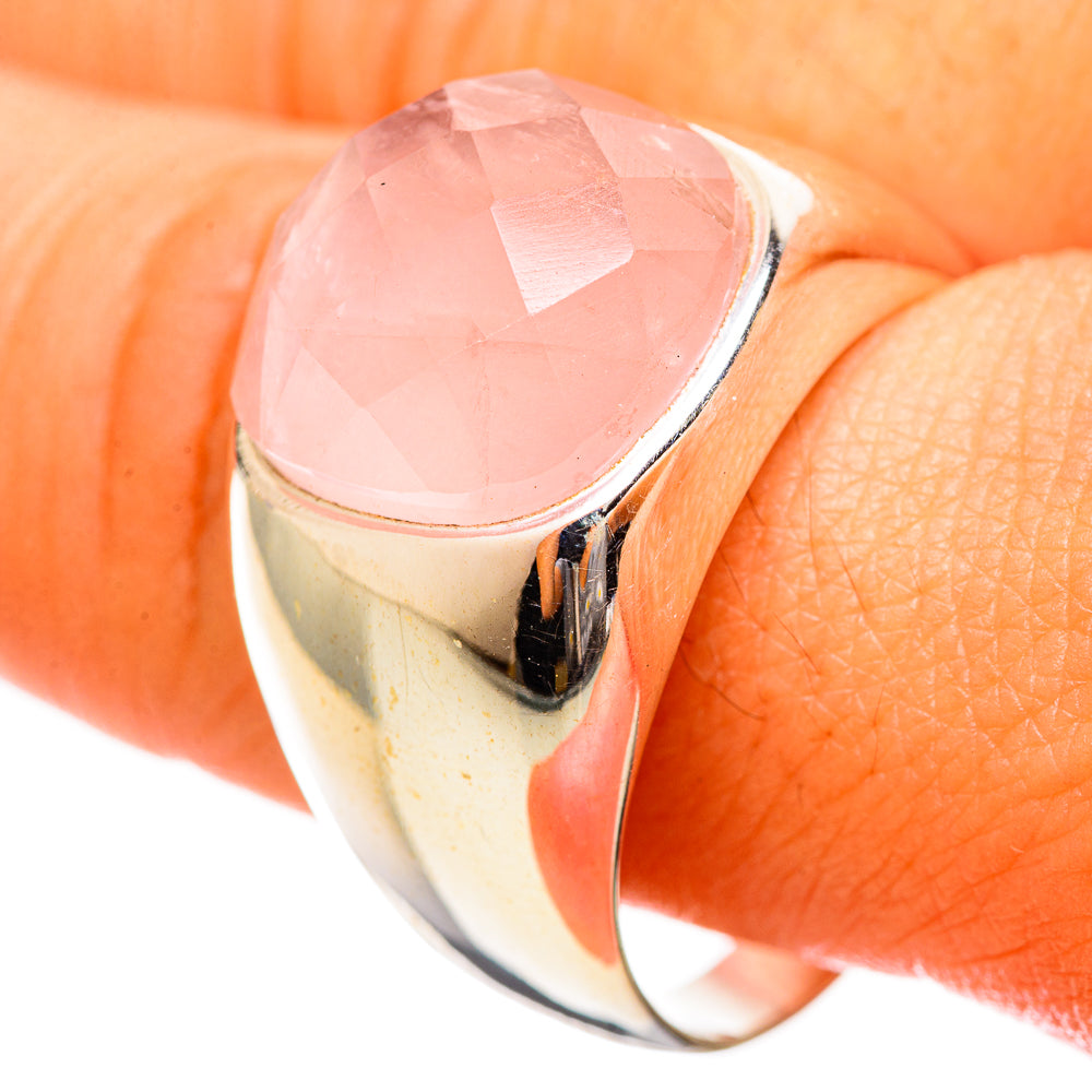 Rose Quartz Rings handcrafted by Anasilvercos - RING114502