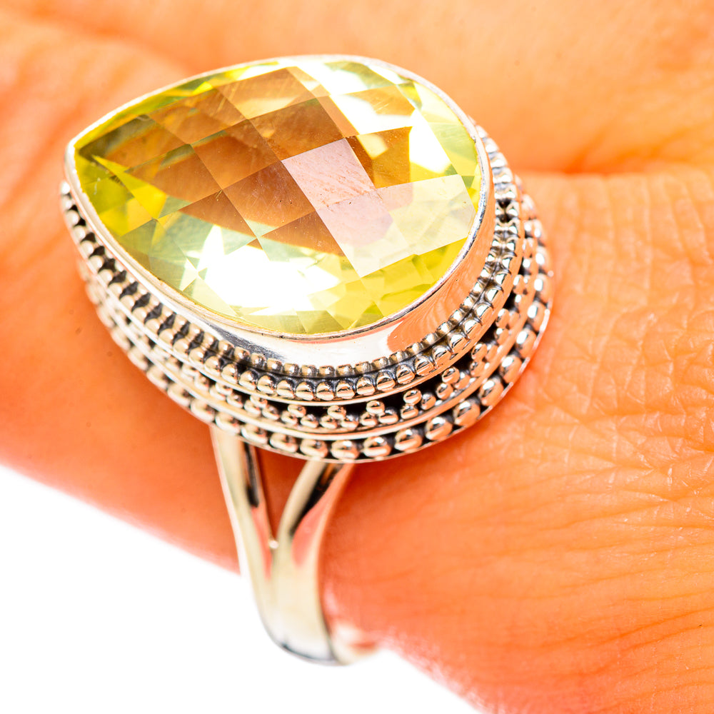Lemon Quartz Rings handcrafted by Anasilvercos - RING114515