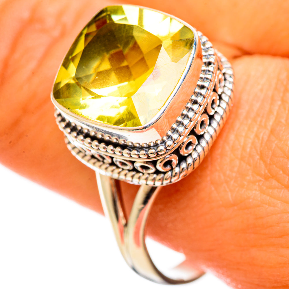 Lemon Quartz Rings handcrafted by Anasilvercos - RING114516