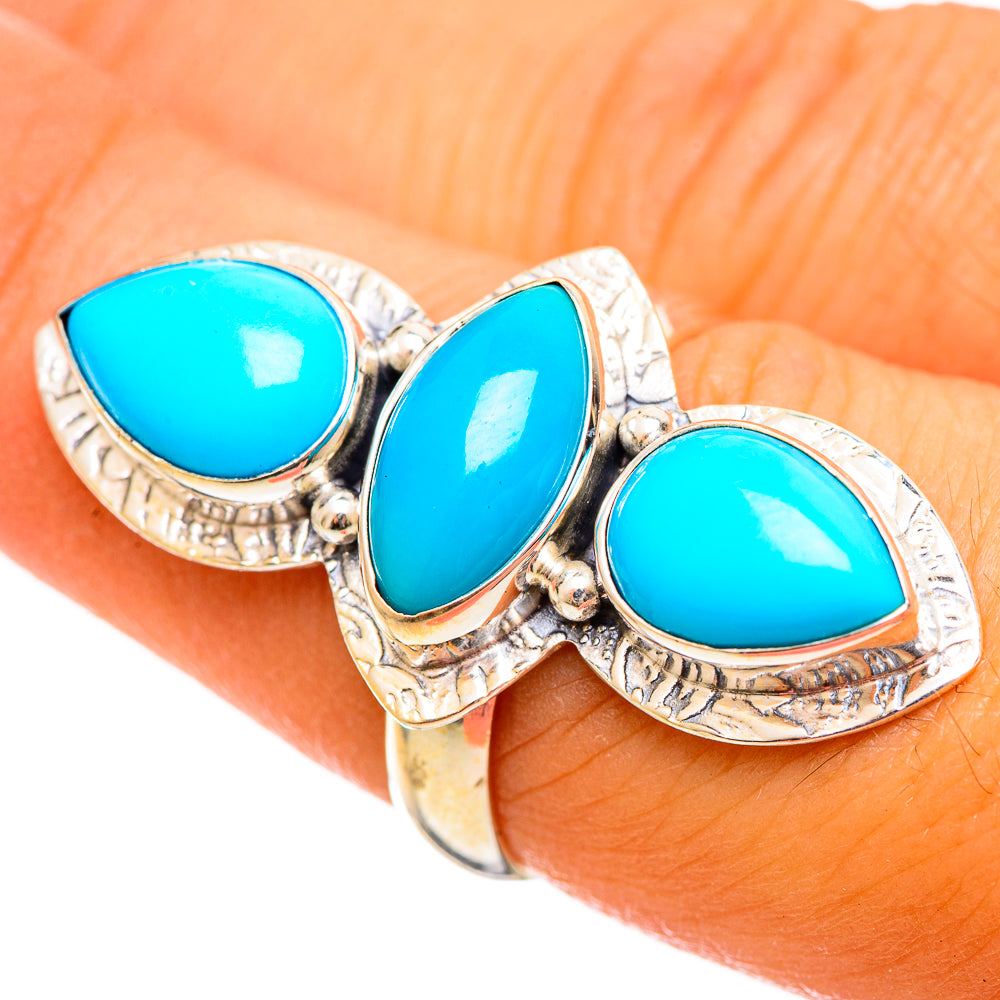 Sleeping Beauty Turquoise Rings handcrafted by Anasilvercos - RING114517