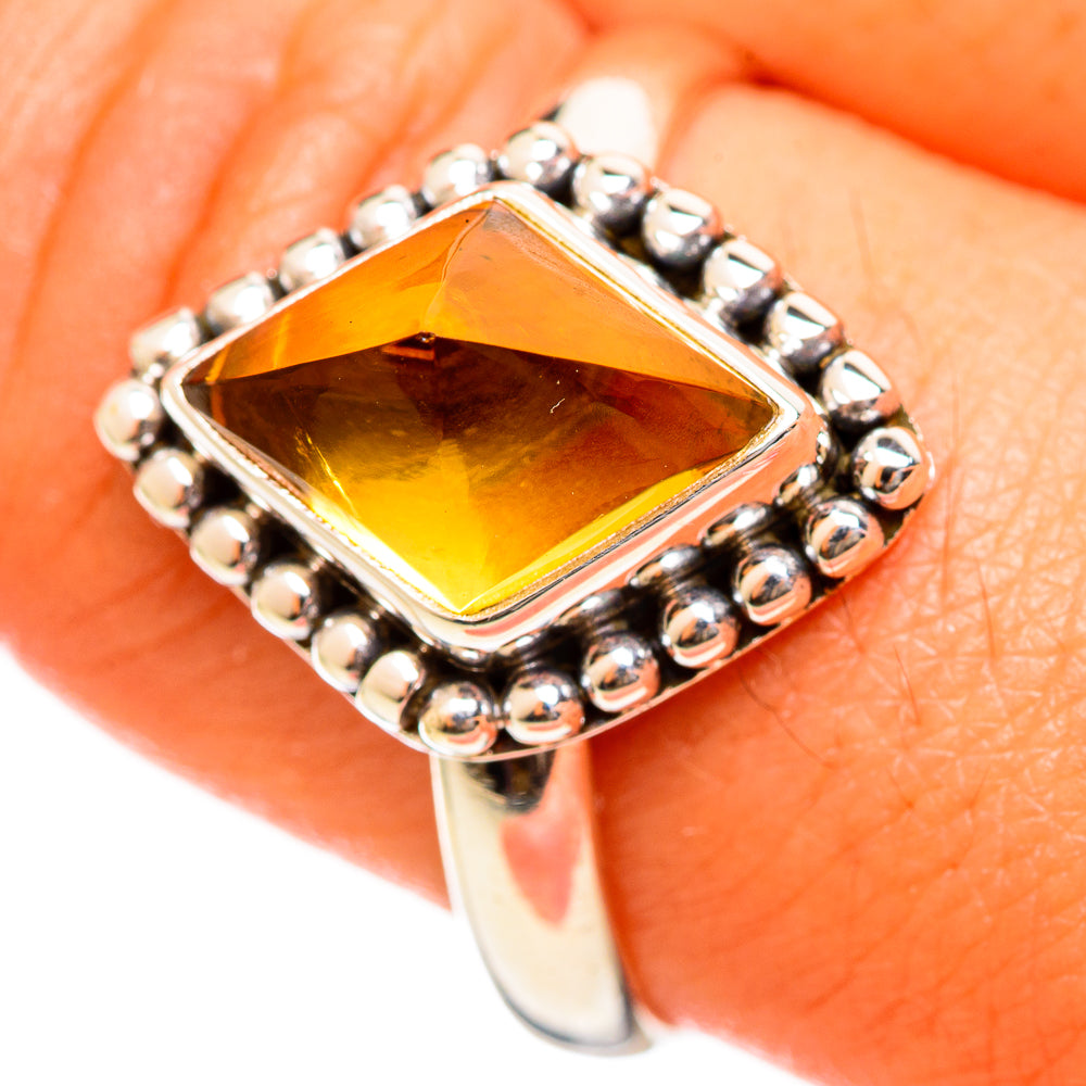 Citrine Sugarloaf Rings handcrafted by Anasilvercos - RING114524